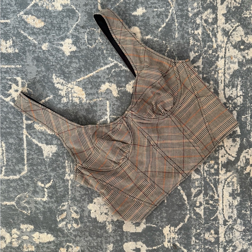 Free People Plaid Corset Top M